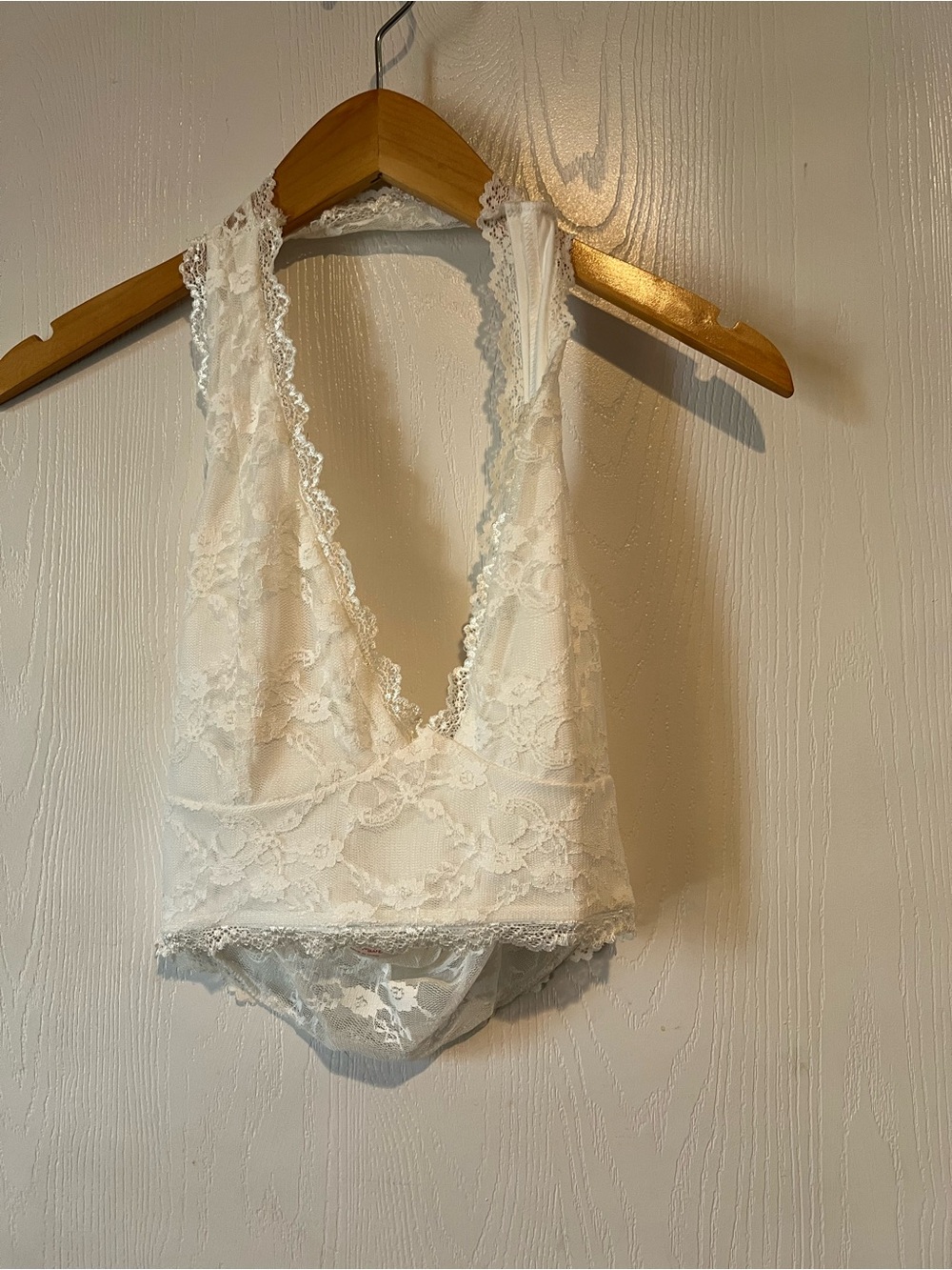 Romwe Lace Crop Top Boho Halter Bralette Women Sz Small
